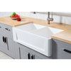 Gourmetier GKFA331810SQD Solid Surface Double Bowl Farmhouse Kitchen Sink, White GKFA331810SQD